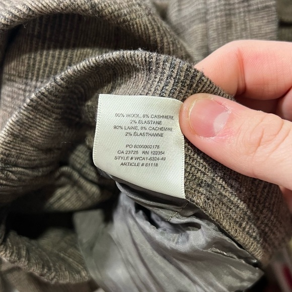 Babaton Aritzia Cohen Pants Pleated Glen Plaid CASHMERE Check Tan Size 16 Career - Picture 11 of 11